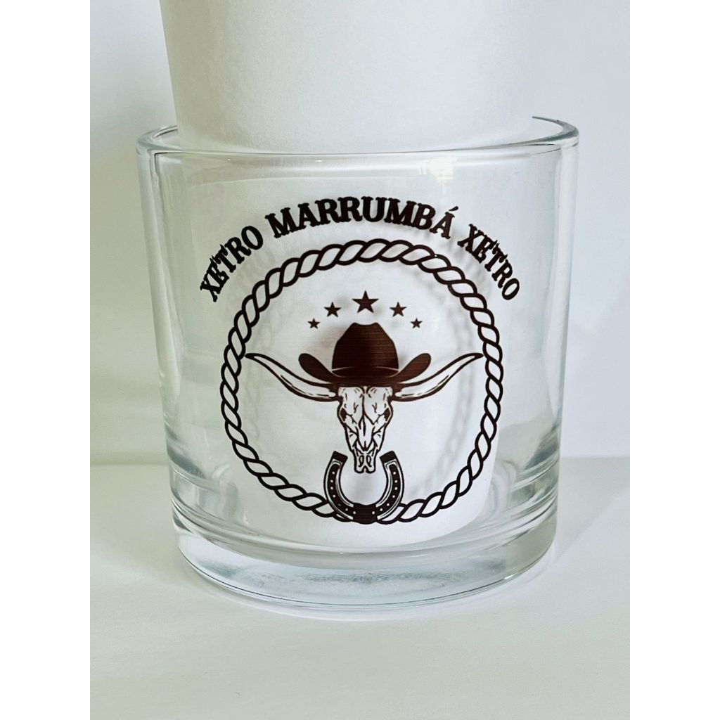 Copo de BOIADEIRO Whisky e bebidas - Umbanda, Quimbanda e Candomblé Vidro 260ml