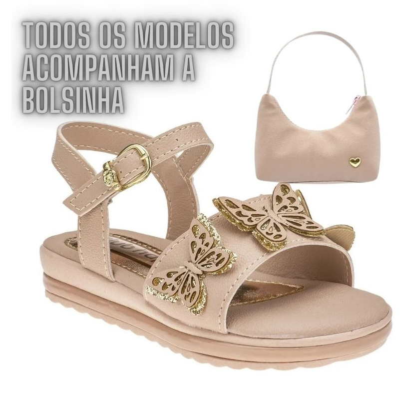 Sandalia Infantil Feminina Sandália infantil Menina Com Bolsinha