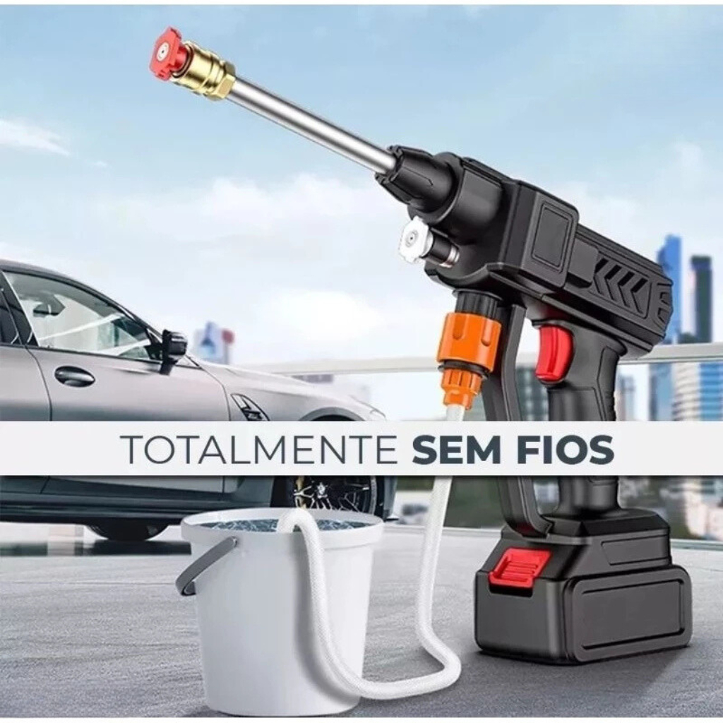 Lavadora de Alta Pressão Portátil Recarregável Para Carros E Jardins Linha Premium Pistola 110V//220V - XUXU BELEZA