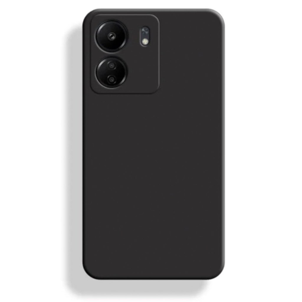 Capa Preta de Silicone Forro Aveludado para Redmi 13C