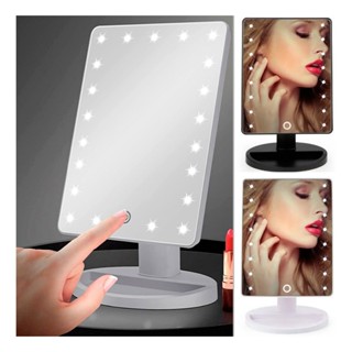 Espelho De Mesa Maquiagem Com 22 Leds Touch Articulado Portatil Make Camarim