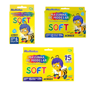 MASSINHA DE MODELAR SOFT COM 6 / 12 / 15 CORES - ACRILEX