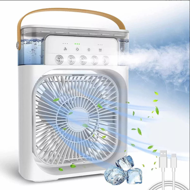 Ventilador Portátil Com Iluminação Climatizador Umidificador