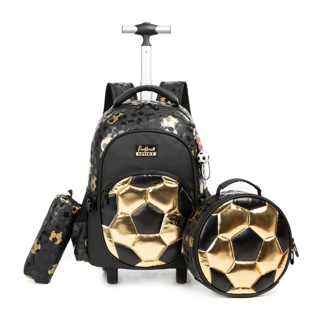 Kit Mochila Lancheira Térmica Estojo Escolar Menino Bola Futebol