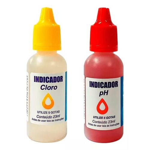 Kit Reagente Solução Medição Teste Cloro E Ph Para Piscina 23mL