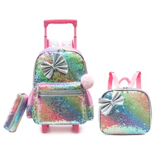 Kit Mochila Infantil Menina Impermeável Lancheira Termica Estojo Espaçosa