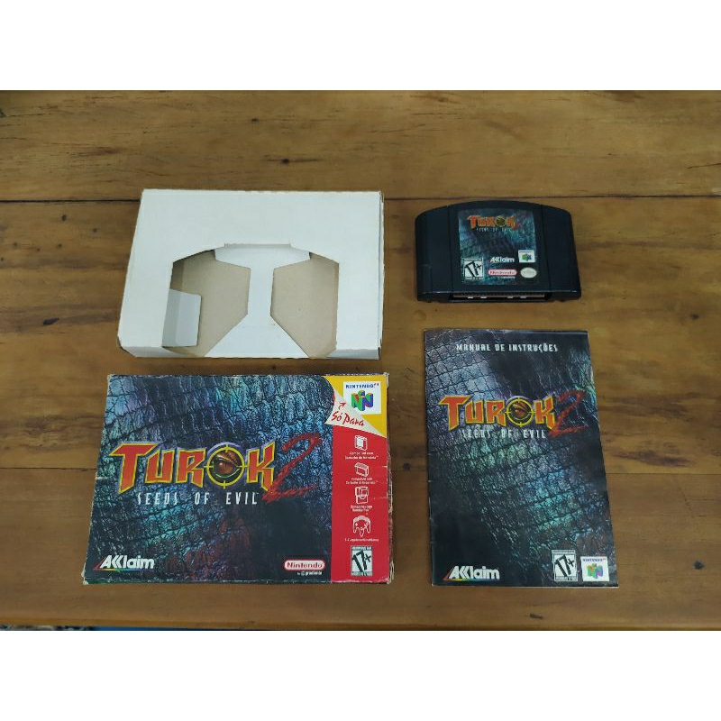 Turok 2 Seeds Of Evil N64 Nintendo 64 Caixa Manual Gradiente