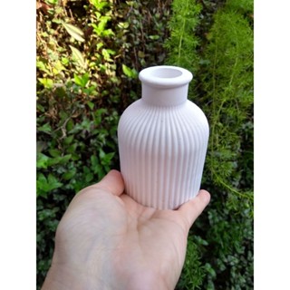 vaso decorativo de cimento branco com gesso