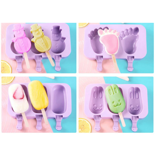 Forma Molde Paras Sorvete Picolé Silicone C/ Tampas E Palito ke home
