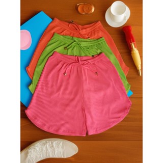 Kit com 3 shortinho curto feminino canelado moda praia verão piscina PREMIUM CANELADO