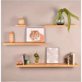 Kit 4 Prateleiras reta madeira pinus 30/40/50/60 Suporte invisível decoração sala