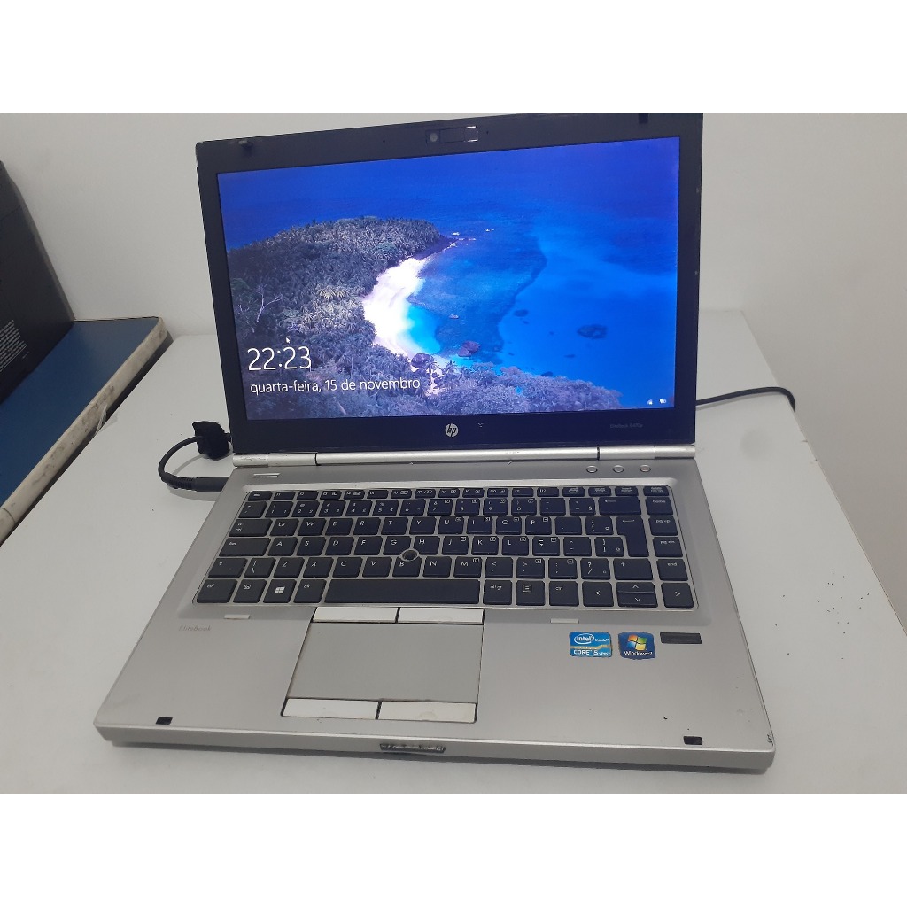 NOTEBOOK USADO BOM E BARATO HP ELITEBOOK 8470P CORE I5-3320M 6GB/DDR3 SSD 240GB S/ BATERIA