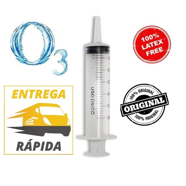5 Unidades de Seringa 60ML Bico Cateter - Seringa 60 ML Bico Sonda - Sem Látex - Siliconada - Ozonioterapia. em Oferta na Shopee