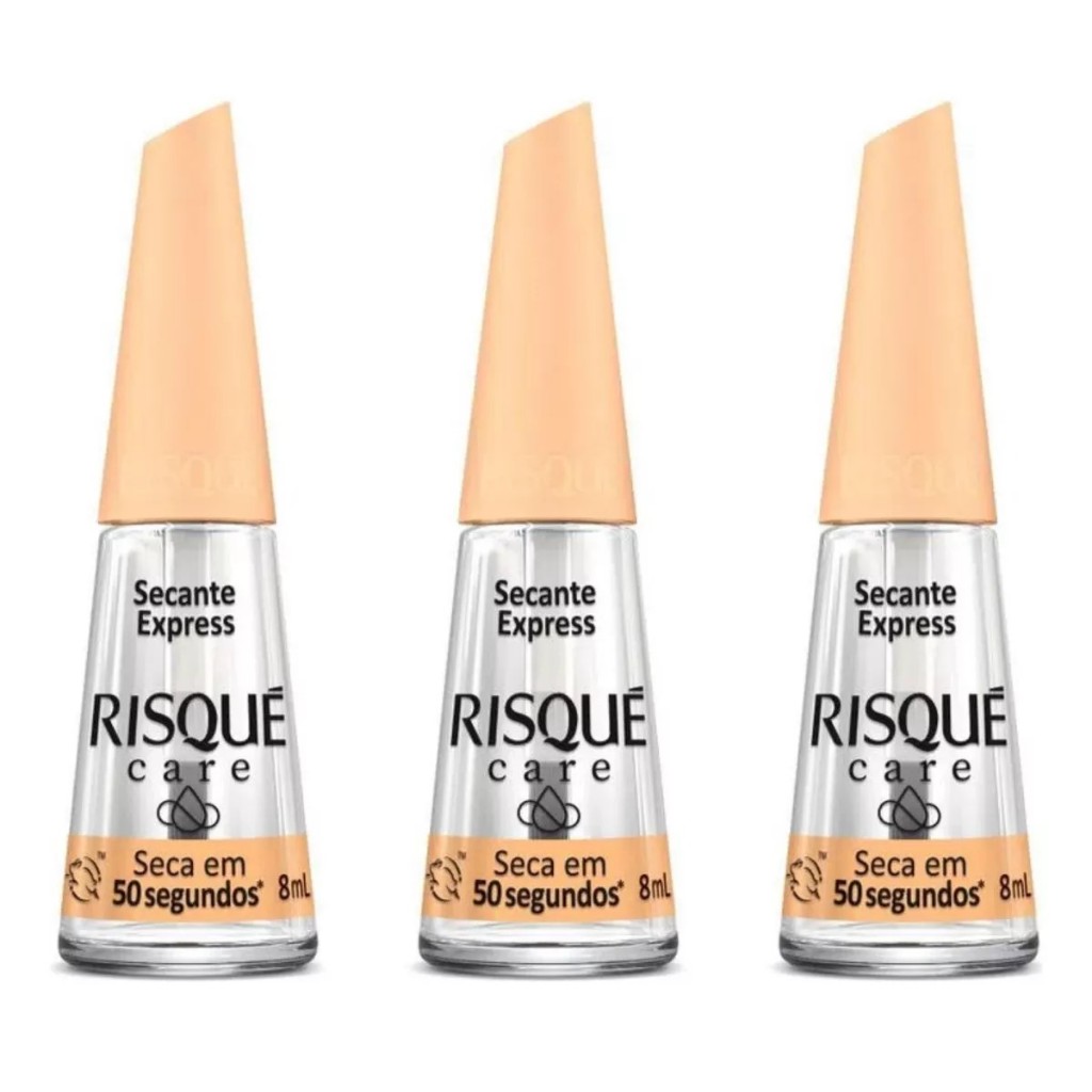 KIT 3 ESMALTE SECANTE EXPRESS RISQUE SECA 50 SEGUNDO ATACADO
