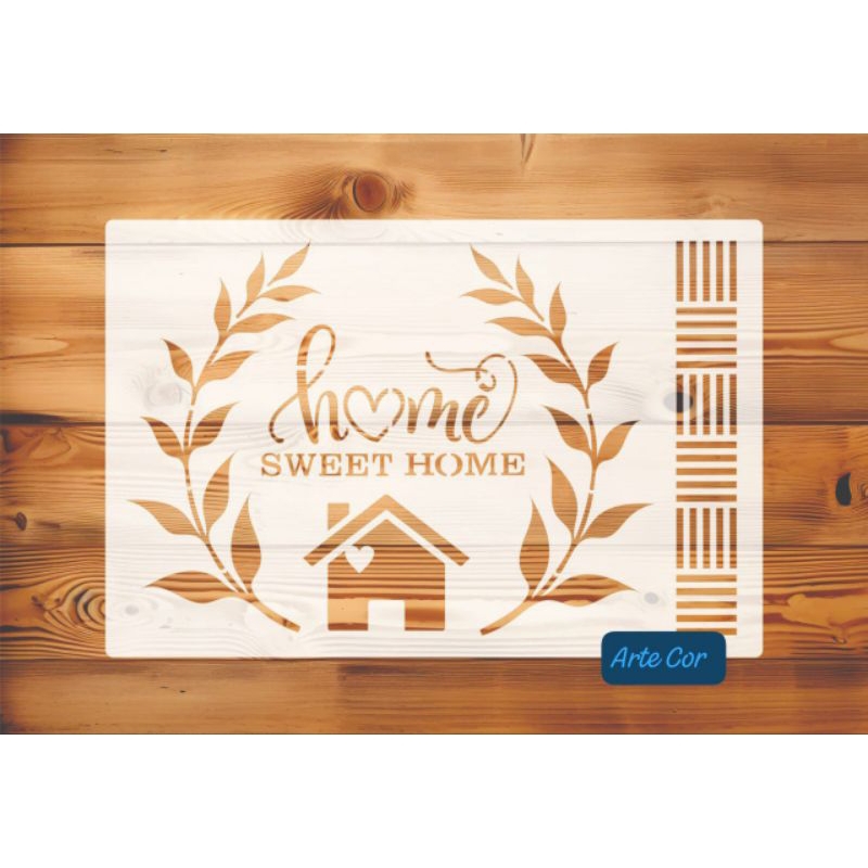 Estencil Molde Pintura  " Home Sweet " 30 x 20 cm