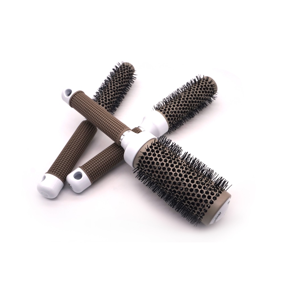 Kit 3 Escovas Profissional Metal Vazada Térmica Metal Oca Ventilada Pra Escovação de Cabelo Penteado em Oferta na Shopee