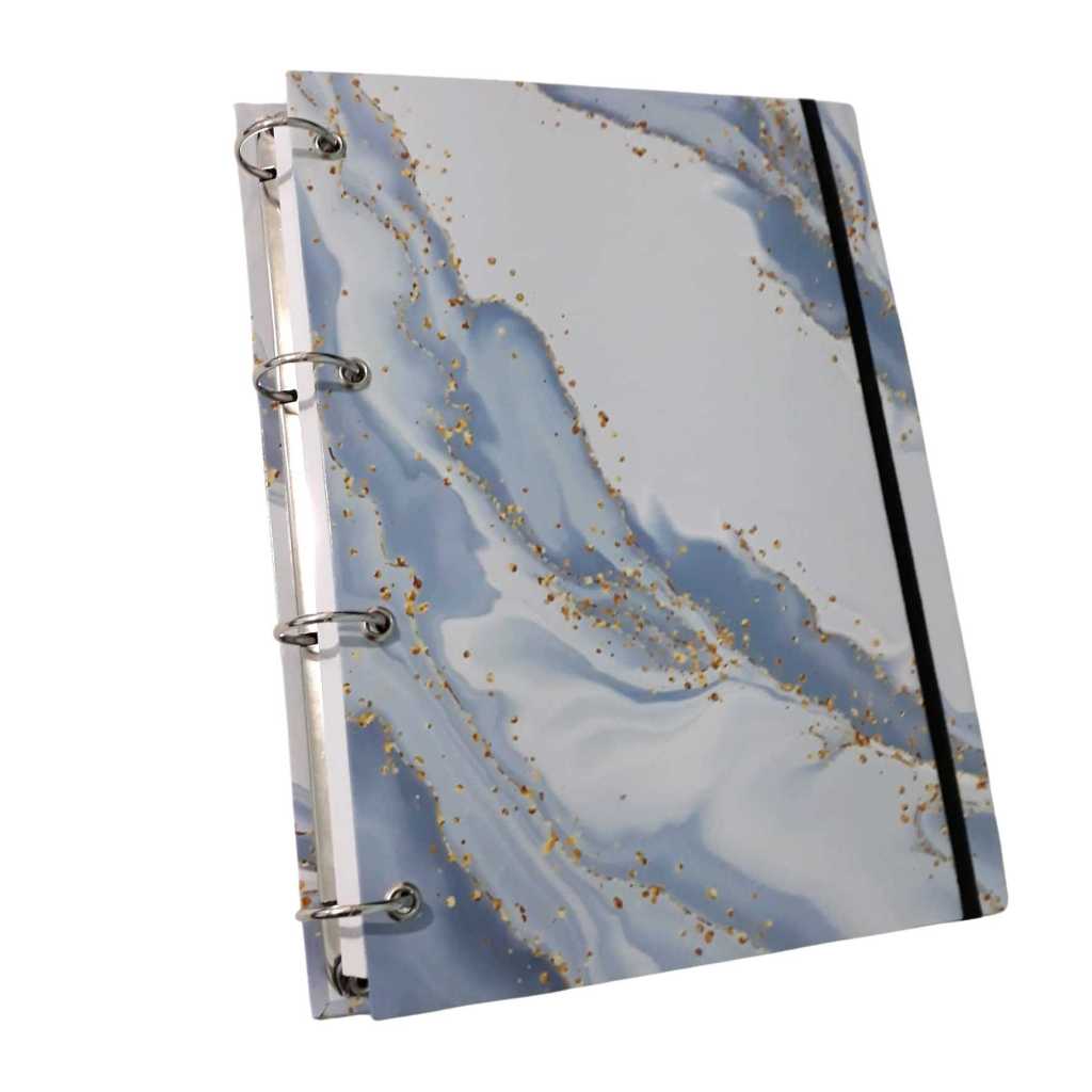 Caderno  Argolado Mármore  Lilac  - 100 folhas A4 / Fichário