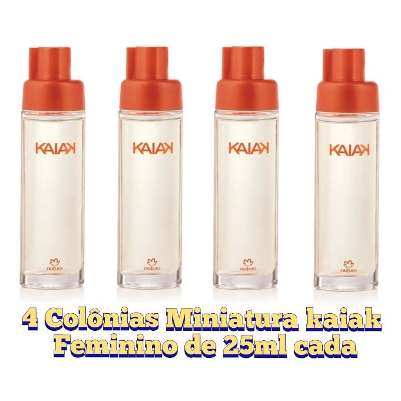 4 Miniatura Colônia Kaiak Feminino Natura 25ml cada