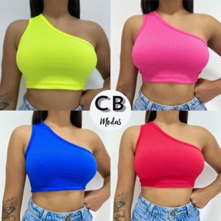 Cropped Feminino De Um Ombro Só Diversas Cores