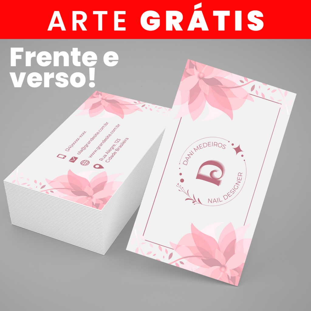 1000 Cartões De Visita | Frente E Verso Colorido -250GR