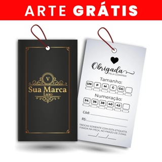 Etiqueta Roupa Tags Personalizadas 1.000 un - ARTE GRATIS em Oferta na Shopee