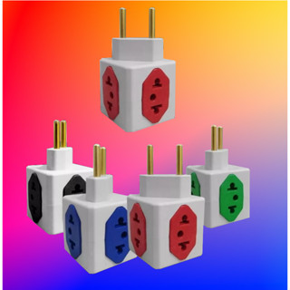 Kit 10 Adaptador de Tomada Benjamin Cubo Colorido 4 Entradas 10A 20A