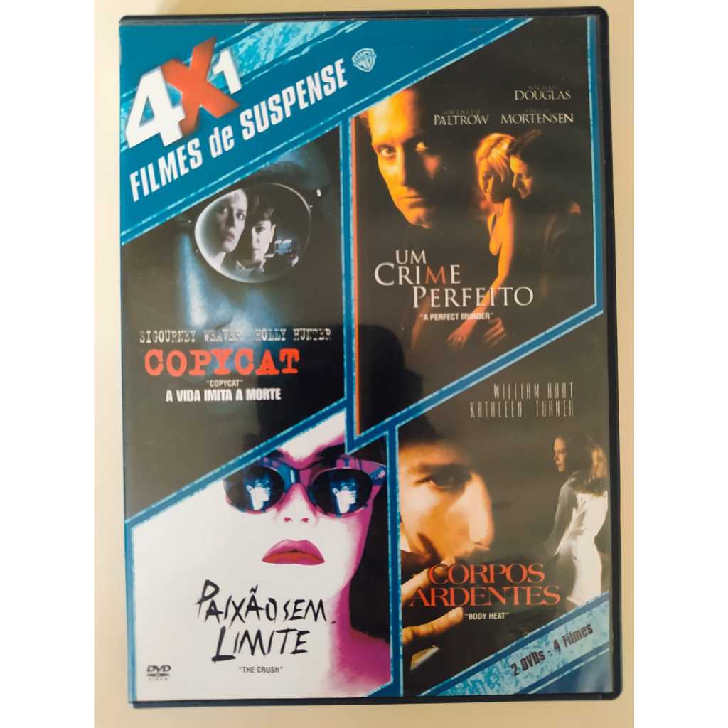 4x Suspense - Copycat - Um Crime Perfeito - Paixão Sem Limites - Corpos Ardentes - 4 filmes em 2 dvds