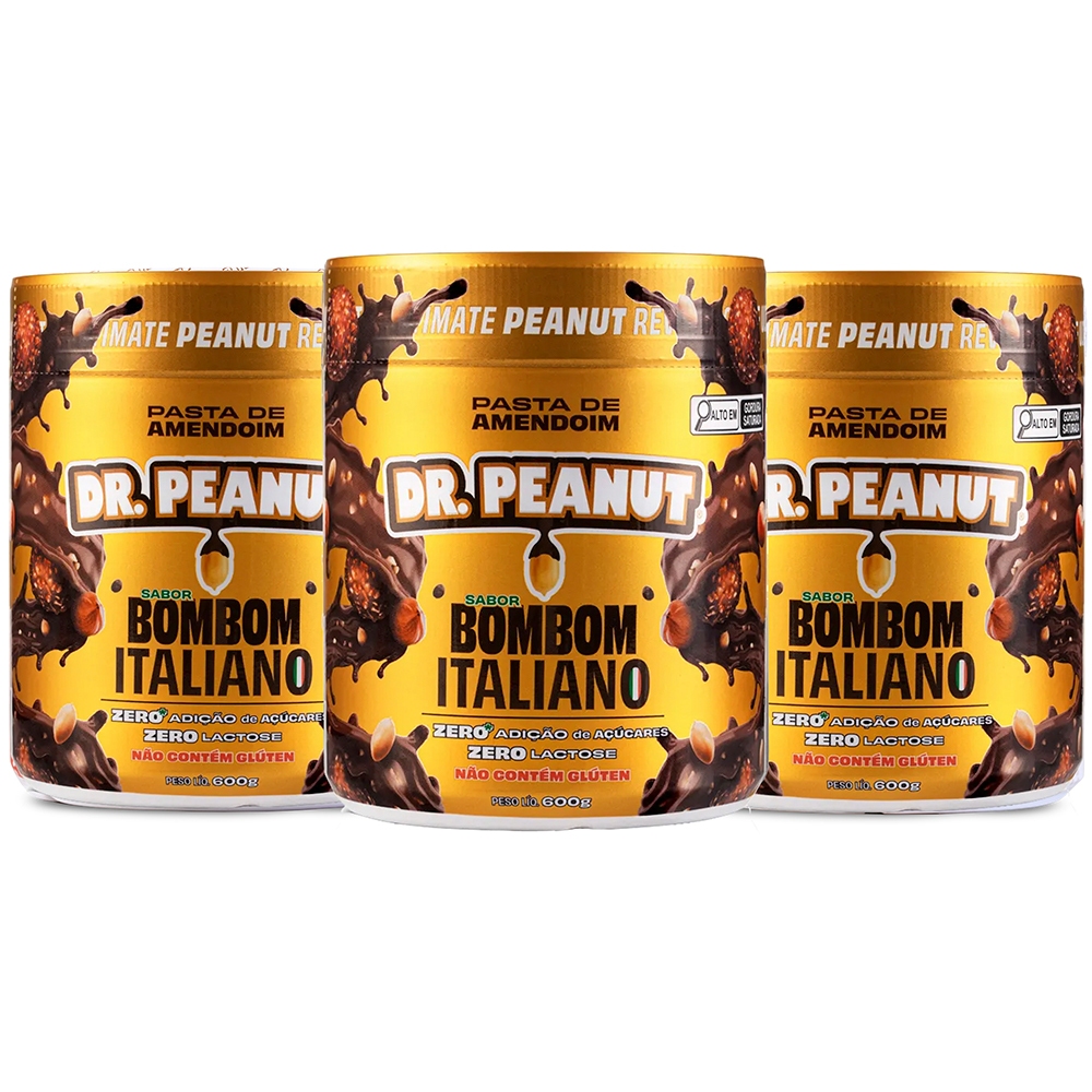 3x Pasta De Amendoim Com Whey Protein 600g Cada - Dr Peanut