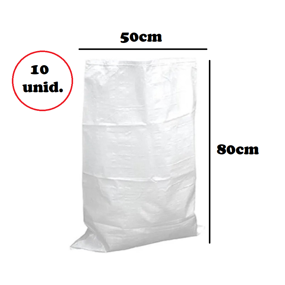 Saco De Rafia 10 Unidades Novo Virgem  70x50cm Entulho Multiuso Reforçado em Oferta na Shopee