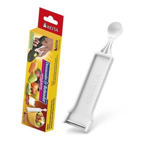 Descascador Boleador Furador de Frutas Legumes Batata 2 Em 1 Aço Inox Keita