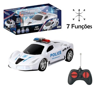 Carrinho de Controle Remoto Polícia 7 Funções Esportivo Brinquedo Escala 1:24