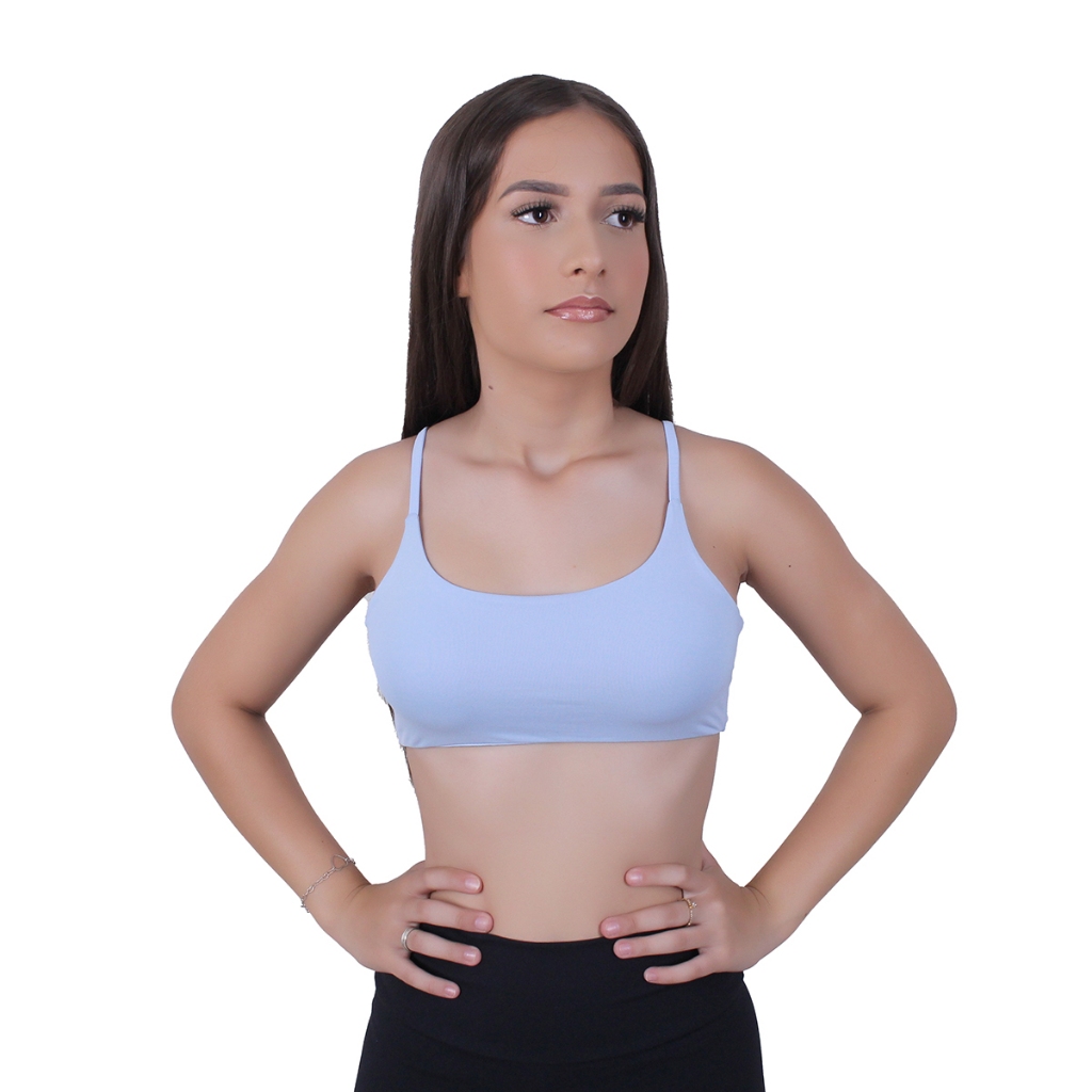 Top Academia com Bojo de Poliamida Alça com Elastico em Oferta na Shopee