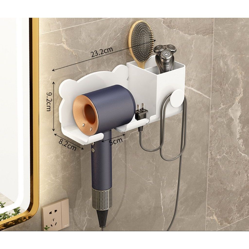 Suporte Porta Secador De Cabelo Adesivo De Parede Sem Furos Plastico