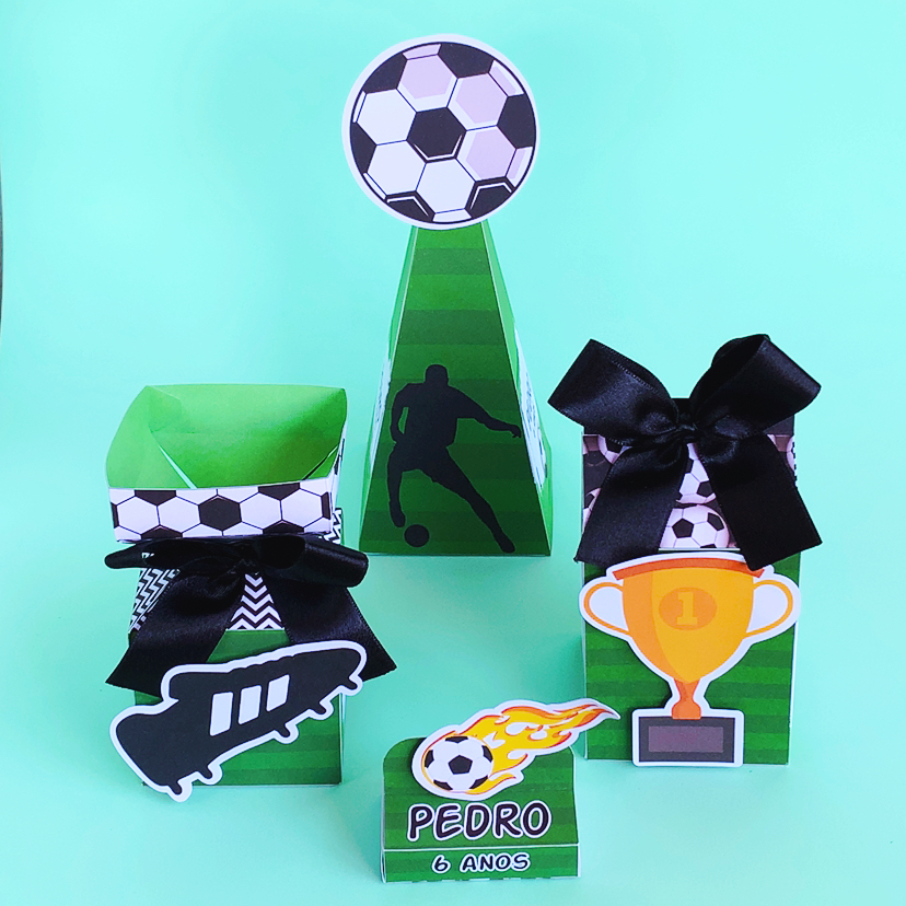 kit Festa Lembrancinhas Personalizadas Futebol - Caixinhas Personalizadas - Papelaria Personalizada