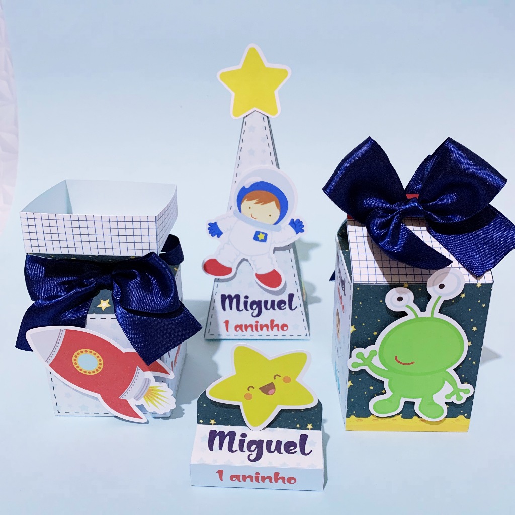 kit Festa Lembrancinhas Personalizadas Astronauta - Caixinhas Personalizadas - Papelaria Personalizada