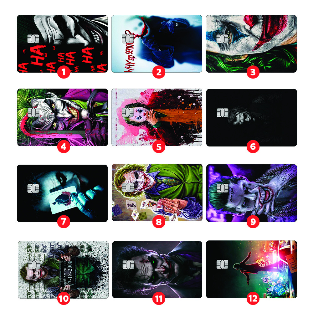 Adesivo Para Cartão de Credito Joker Coringa Mandraque DC Pelicula Protetora Adesiva Skin Para Cartão de Credito Debito, Vale Refeição Facil Aplicação