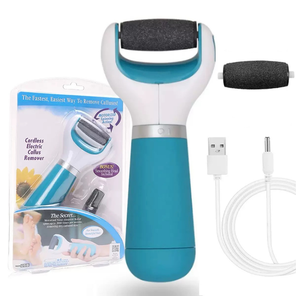 Lixa Pé Elétrica Tira Calo Esfoliador Portátil Pedicure + 1 Refil -E8