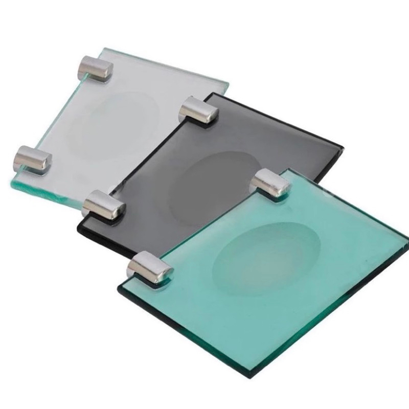 saboneteira reta vidro 8m incolor  verde  fume