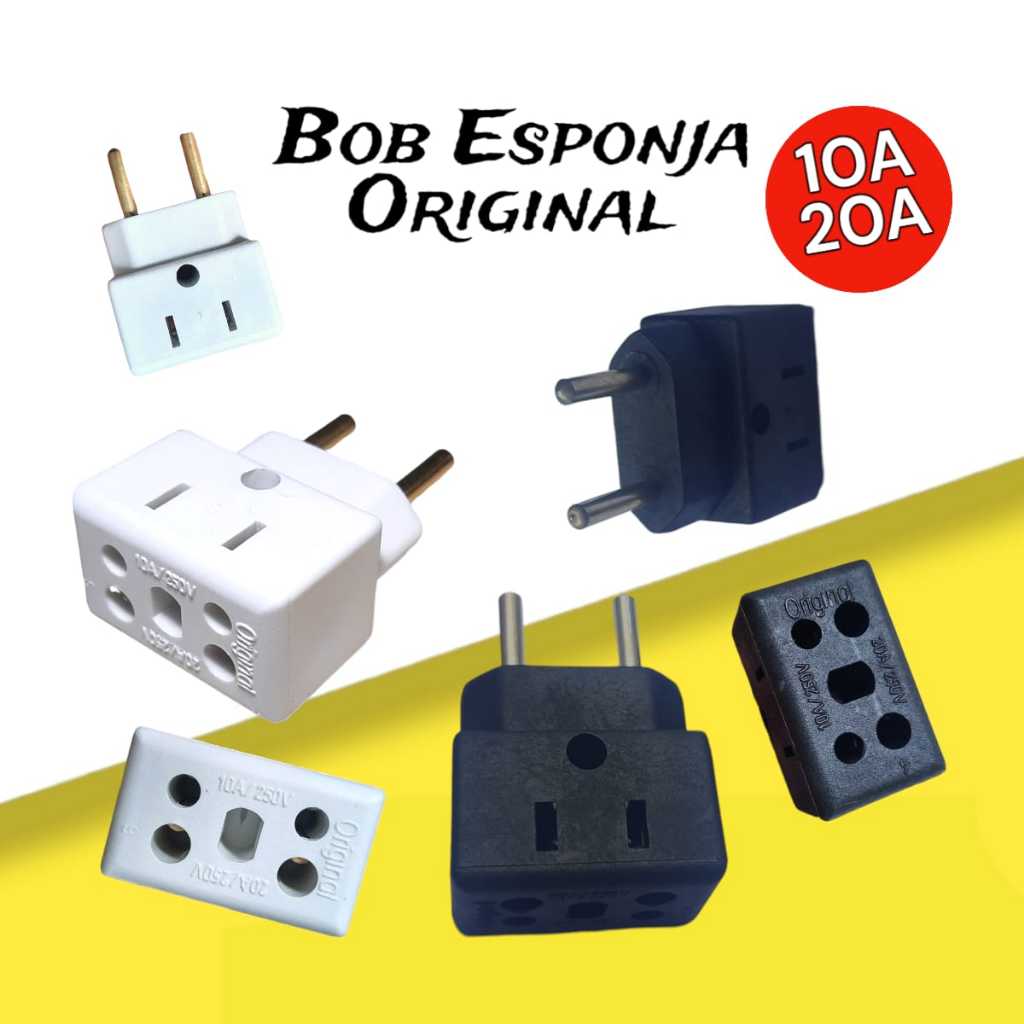 Kt 10 Adaptador Tomada Multiuso BOB ESPOJA 10 E 20 AMPERES Benjamim