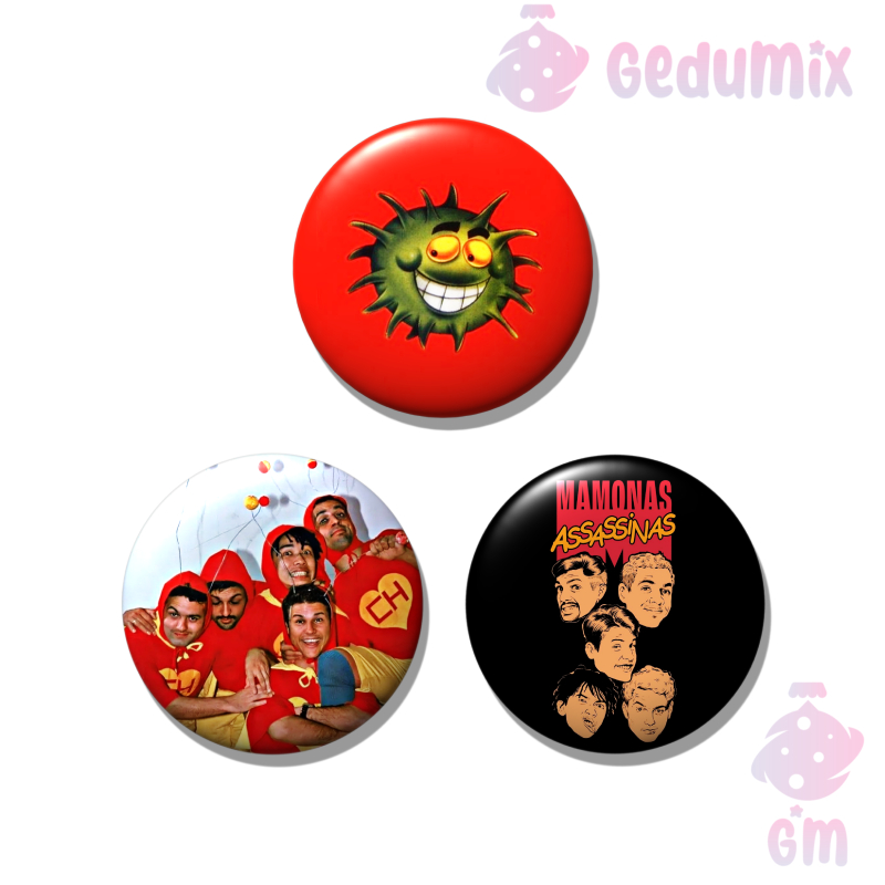 KIT 3 Bottons Broches Mamonas Assassinas MPB
