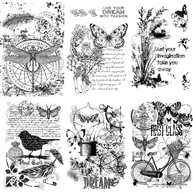 Cartela de carimbos em silicone “Pure vintage” em Oferta na Shopee