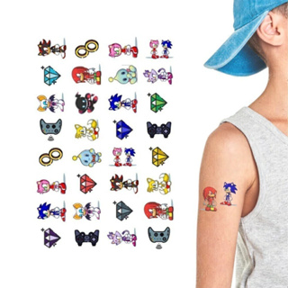 Tatuagem Temporária Ouriço Sonic  DIVERTIDOS cartela com 32 tatuagens - Infantil em Oferta na Shopee