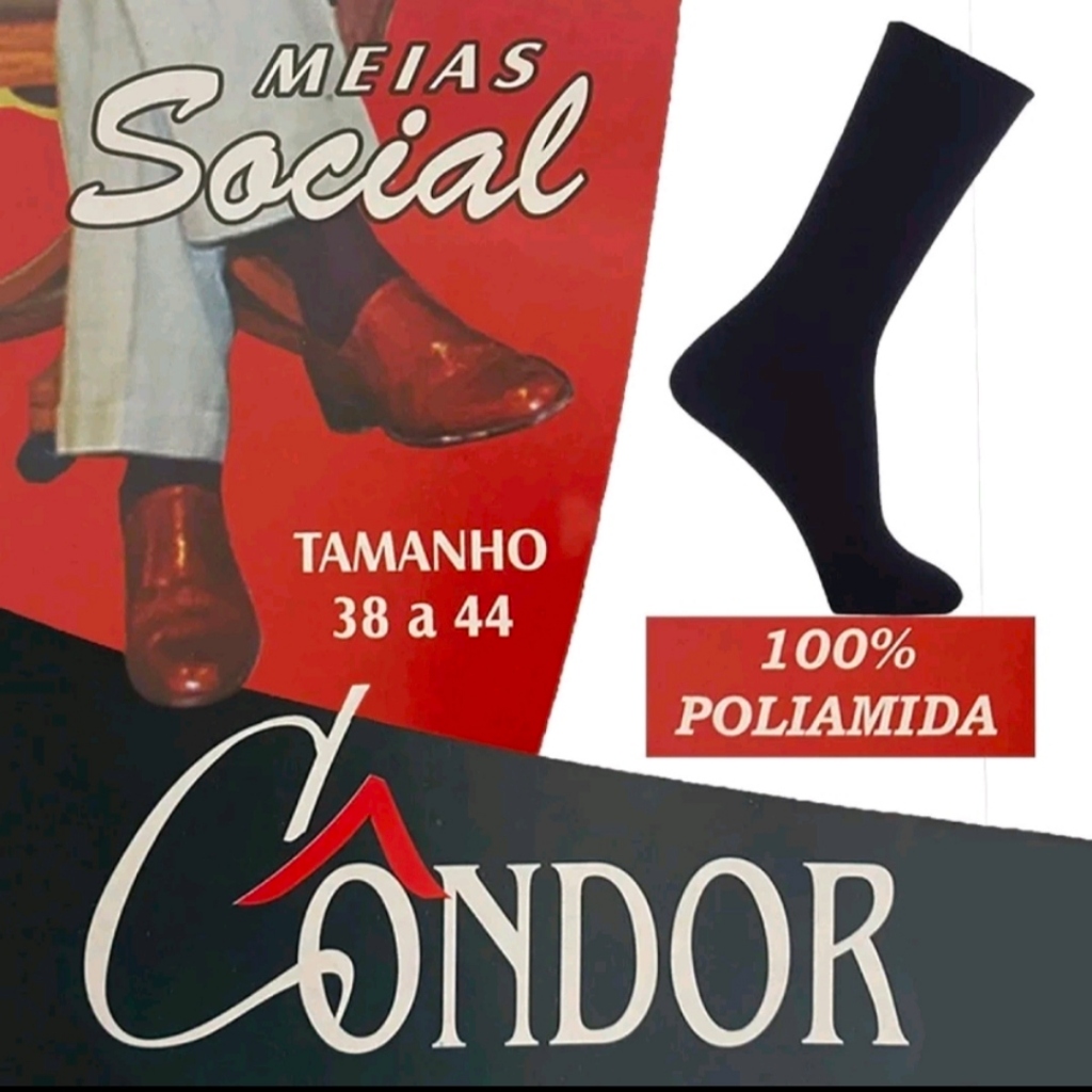 Kit 12 Pares De Meias Social Pretas