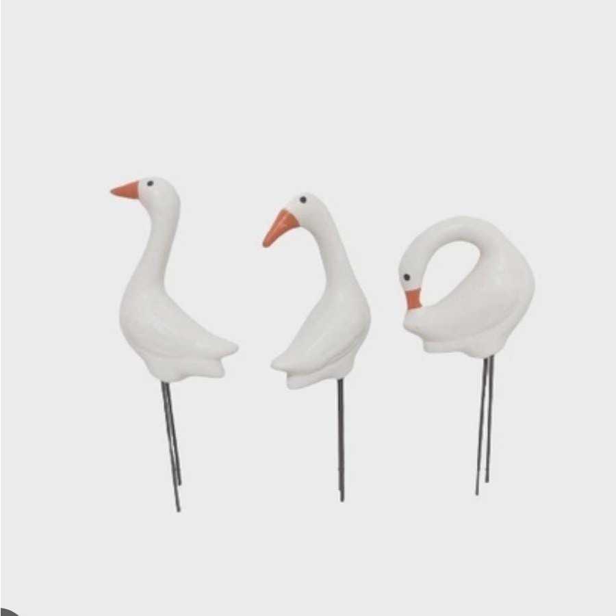 trio de garça enfeite jardim vasos jardim inverno casa