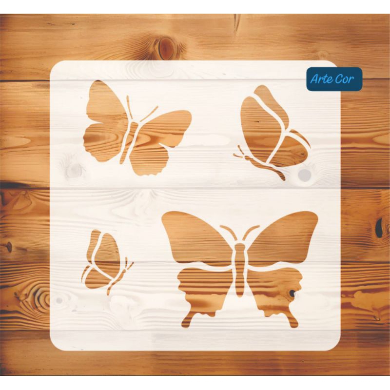 Borboleta Estêncil com 20 x 20 cm / n. 95 Molde Pintura / Confeitaria