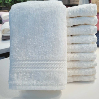 Kit 5 Toalhas de Rosto Branca Para Salão Hotel Profissional Grande 48x75 cm