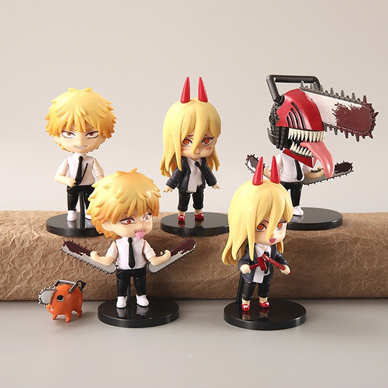 Figure Chainsaw man, Denji, Power, Moto serra, figuras de ação