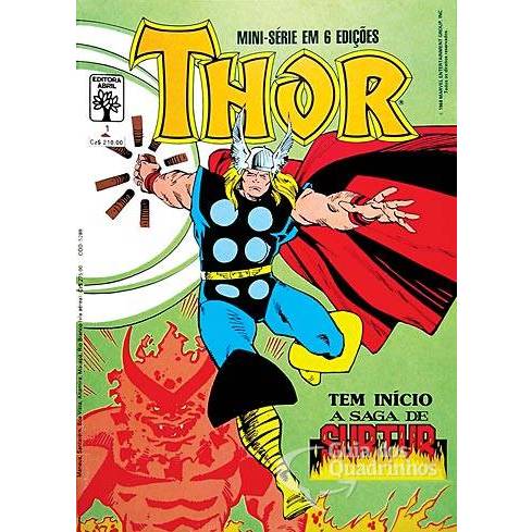 HQ Formatinho Marvel Thor - Minisserie em 6 Edições ( Raridade 1988 )