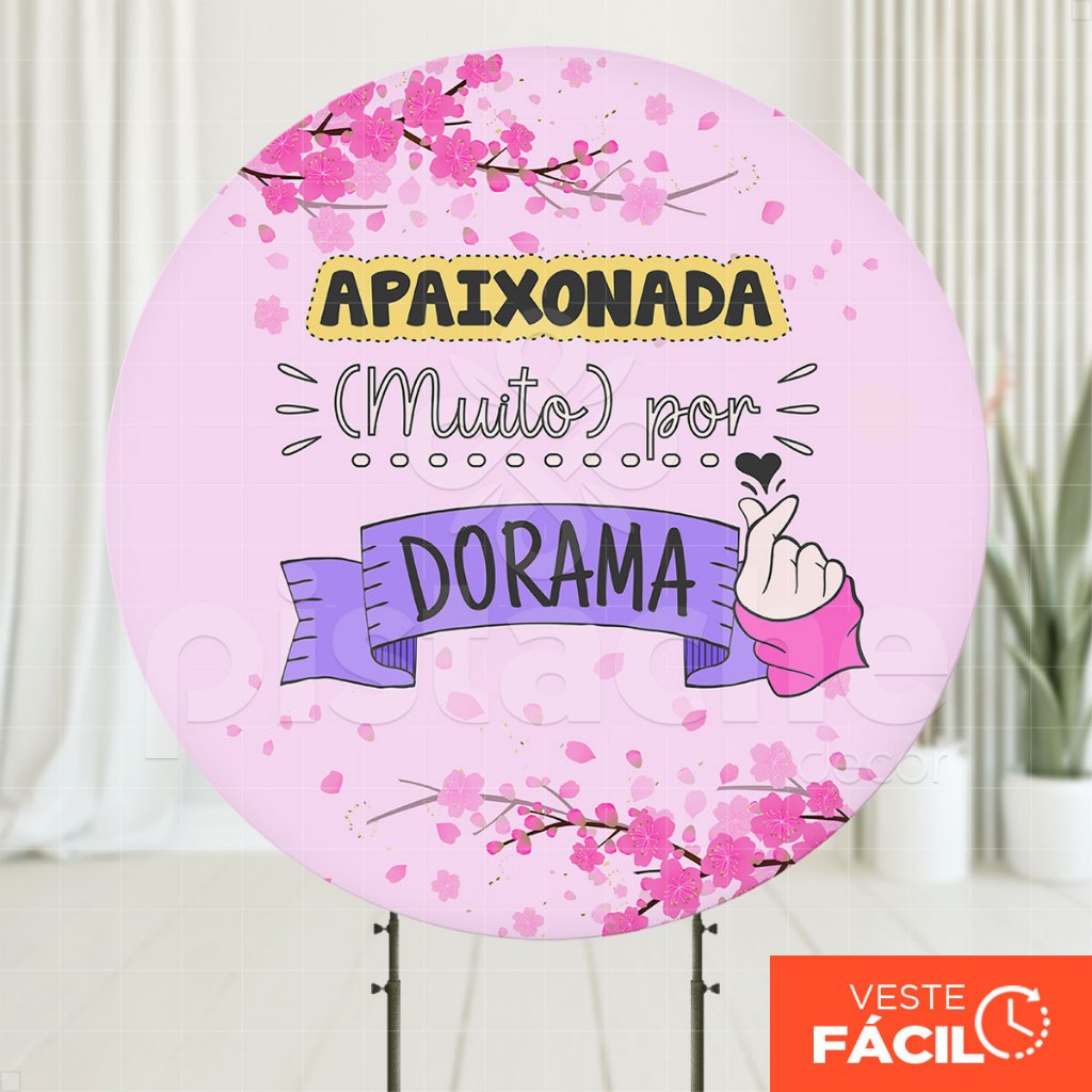 Painel de Festa Dorama Redondo Decoração Em Tecido 1,50m Com Elástico em Oferta na Shopee