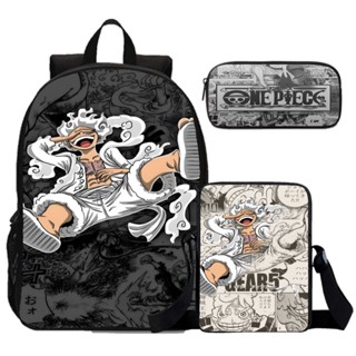 Kit Mochila Com Lancheira E Estojo Luffy One Piece Infantil Gear Five